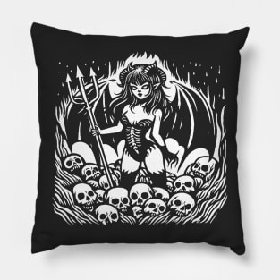 Retro Devil Girl Pillow