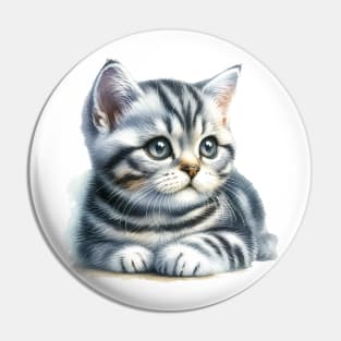 American Shorthair Watercolor Kitten - Cute Kitties Pin