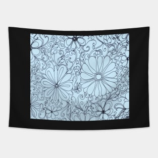 BLUE AQUA FLORAL PATTERN Tapestry