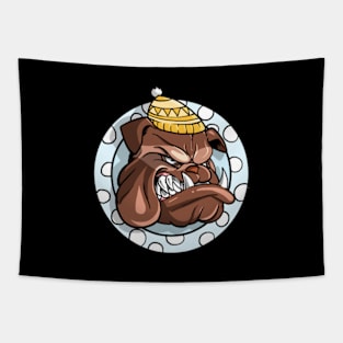 Francky the bulldog in winter sports mode Tapestry