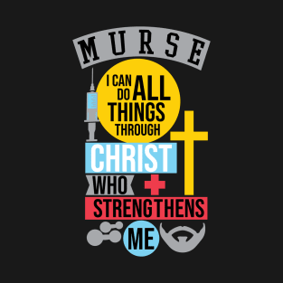Christian Male Nurse Design - Murse Cross T-Shirt