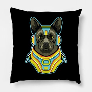 cyborg dog illustration Pillow