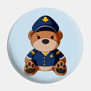 Male Pilot Teddy Bear Pin