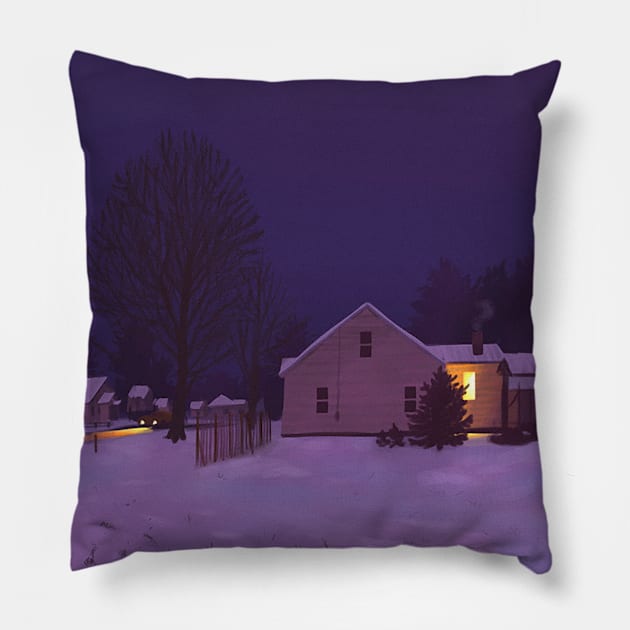 Snowy Landscape Pillow by aliencats