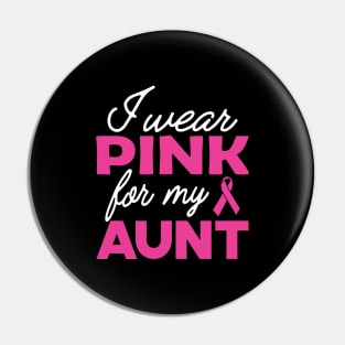 Breast Cancer - I wear pink for my aunt Pin