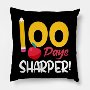 100 Days Sharper Funny School Boys Girls Kids Gift 100 Days Of School Pillow