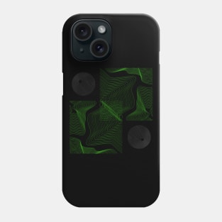 ABSTRACT WAVES LINES CIRCLES HYPNOSIS GREEN Phone Case
