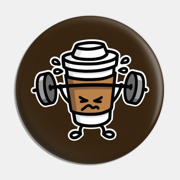 Strong coffee - lift workout cartoon gym fitness Pin by LaundryFactory