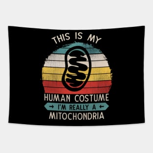 This Is My Human Costume I'm Really A Mitochondria Cell Biology Gift Tapestry