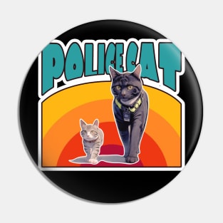 Cat Police Officer Policeman Funny Police Pin