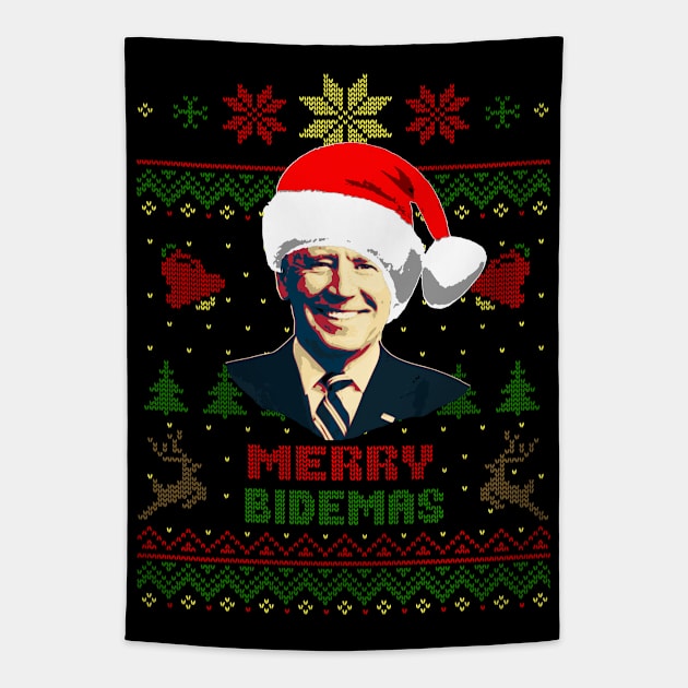 Merry Bidemas Joe Biden Christmas Tapestry by Nerd_art