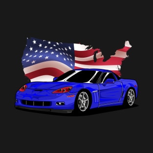 Corvette Z06 flag USA T-Shirt