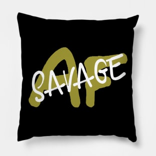 Savage AF Slogan Graffiti tag Yellow/gold style Pillow