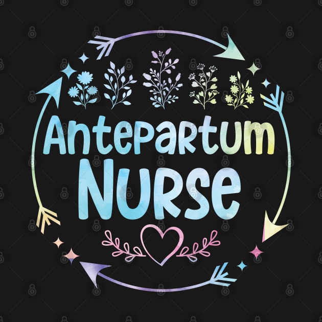 Antepartum Nurse cute floral watercolor by ARTBYHM