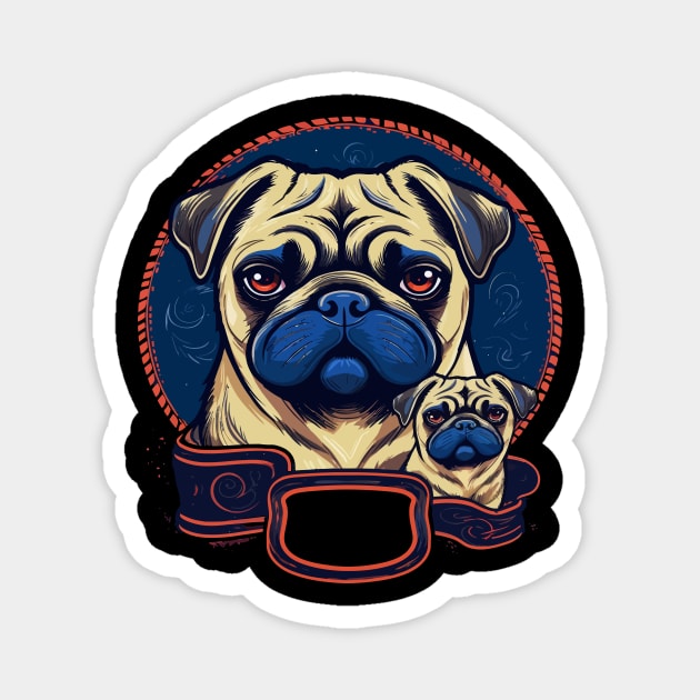 Pug Fathers Day Magnet by JH Mart