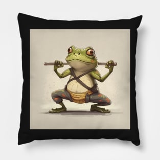 Cute frog doing yoga pose Pillow