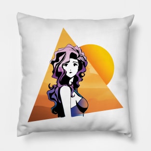 Vaporwave Sunset Pillow