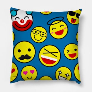 funny clown emojis happy face Pillow