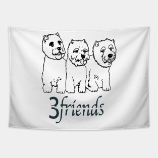 Three Friends Dogs V1 Tapestry