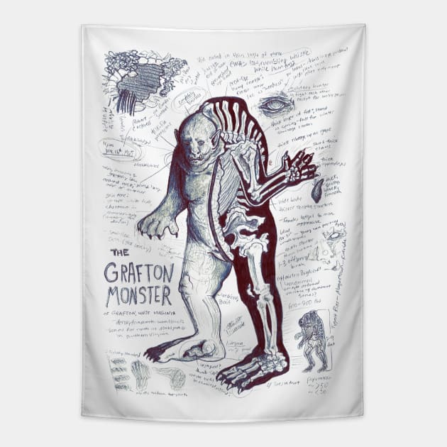 Grafton Monster - Hairless Bigfoot Tapestry by Ballyraven