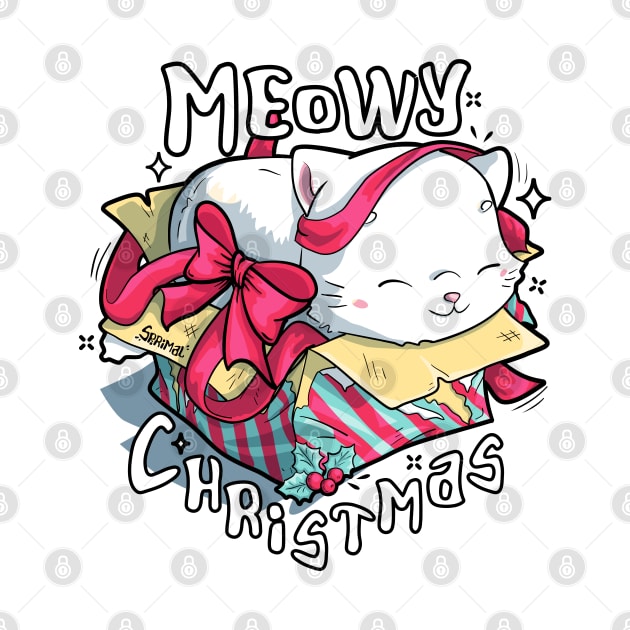 Meowy Christmas cat and Christmas pun by SPIRIMAL