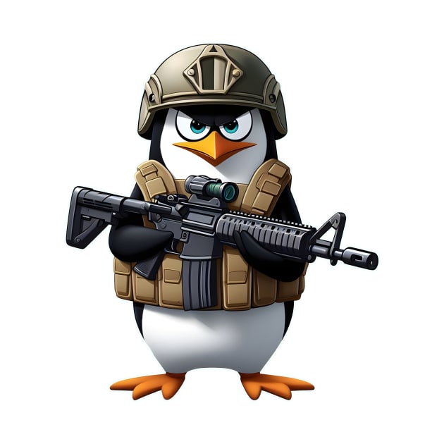 Tactical penguin by Rawlifegraphic