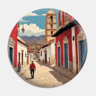 San Cristobal Mexico Vintage Poster Tourism Pin