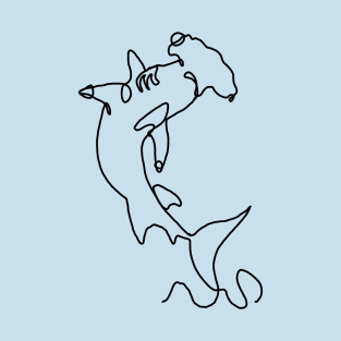 hammerhead shark one line art T-Shirt