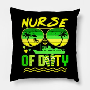 Nurse Off Duty Sunglasses Beach Sunset Palm trees | Summer Vacation Pillow