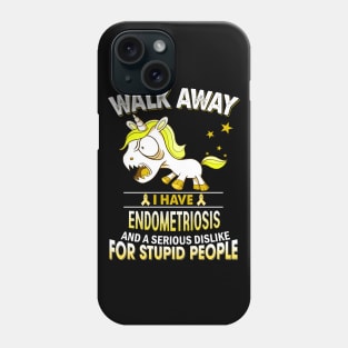 funny endometriosis grumpy unicorn warrior Phone Case