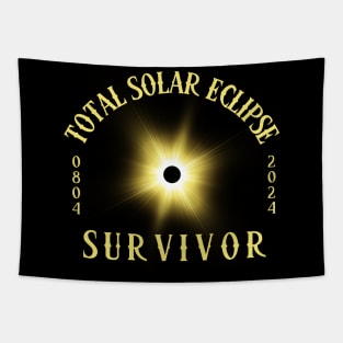 Total Solar Eclipse Survivor - April 8, 2024 Funny Meme Tapestry