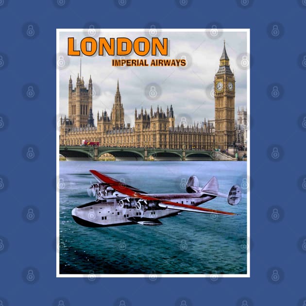 London England Imperial Airways Travel and Tourism Advertising Print by posterbobs