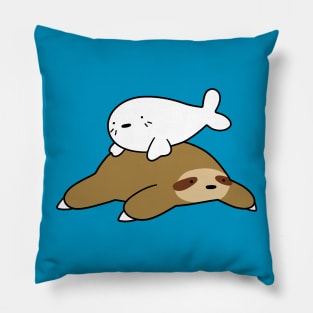 Baby Harp Seal and Sloth Pillow