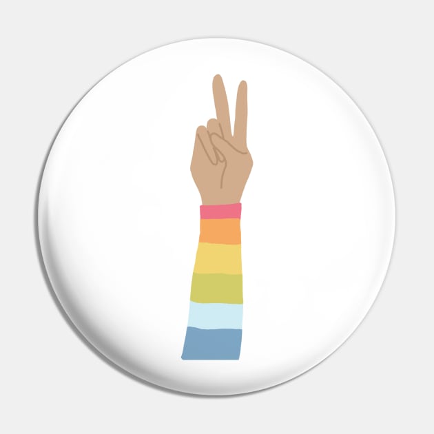 Rainbow Peace Love Wins Pin by KathrinLegg