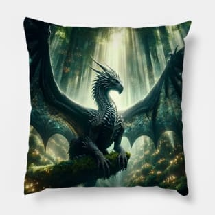 Luminous Sovereign: The Forest Throne Pillow