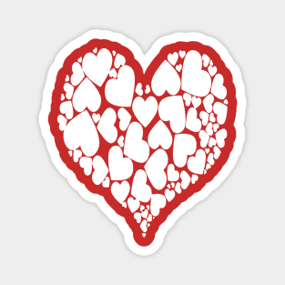 A Heart Of Hearts Romantic Design Monotone White Magnet