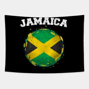 Jamaica Retro Vintage Watercolors Sport Jamaican Flag Tapestry