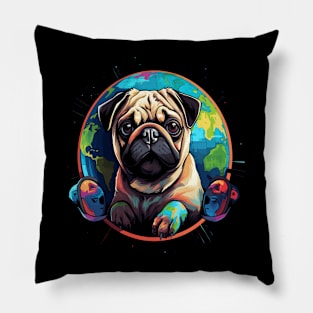 Pug Earth Day Pillow