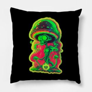 Psychedelic mushroom alien Pillow