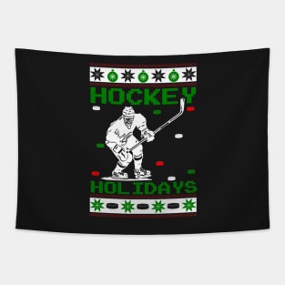 Happy Hockey Holidays Tapestry