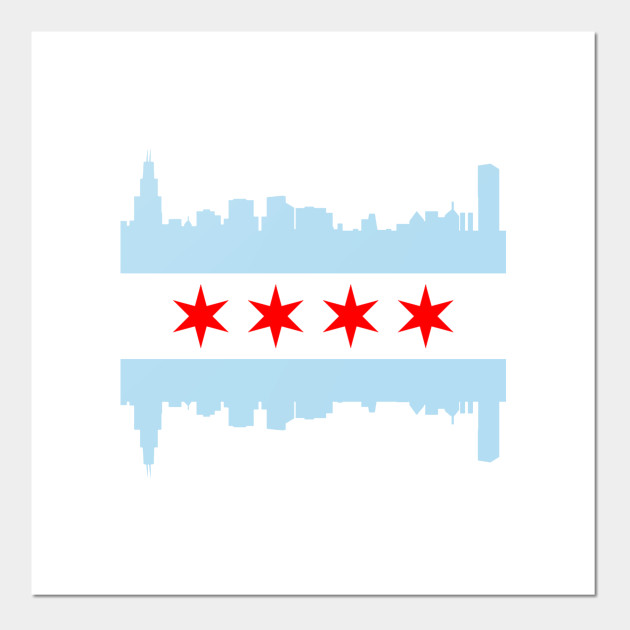 photo Skyline Wallpaper Chicago Flag chicago flag skyline