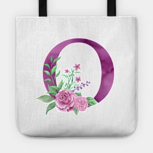 Floral Monogram O Beautiful Rose Bouquet Tote