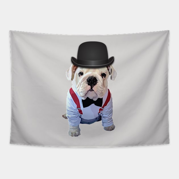 Bulldog Hat Tapestry by thedailysoe