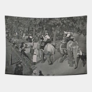 Elephant Rides 19th Century London! Tapestry