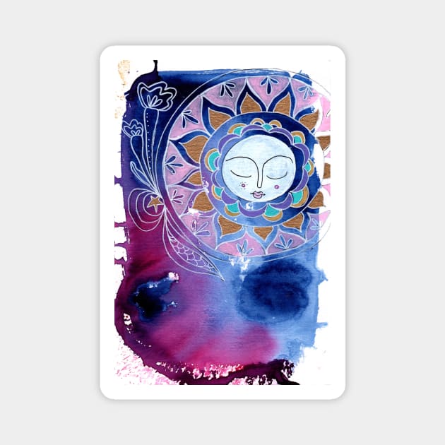 Moon and Mandala Magnet by gaea