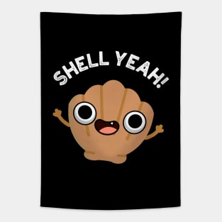 Shell Yeah Cute Seashell Pun Tapestry