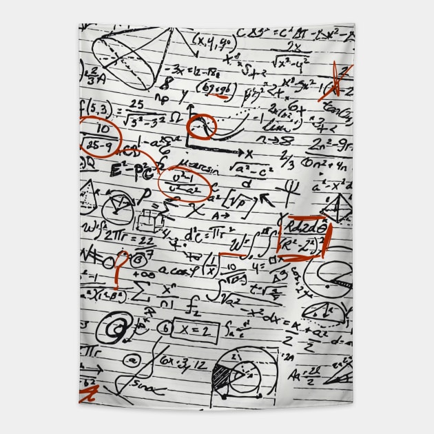 Math Formulas Notes Tapestry by Digital GraphX