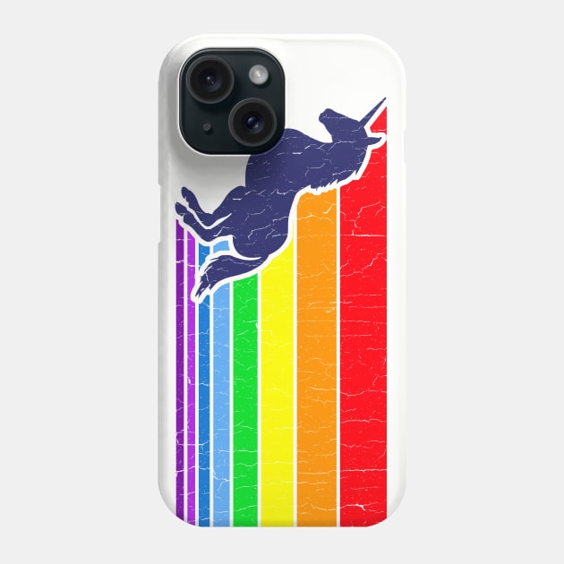 '80s Vintage Unicorn Rainbow (distressed look) Phone Case by robotface