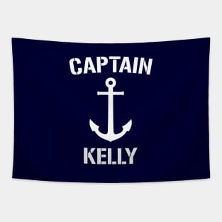 Nautical Captain Kelly Personalized Boat Anchor Tapestry