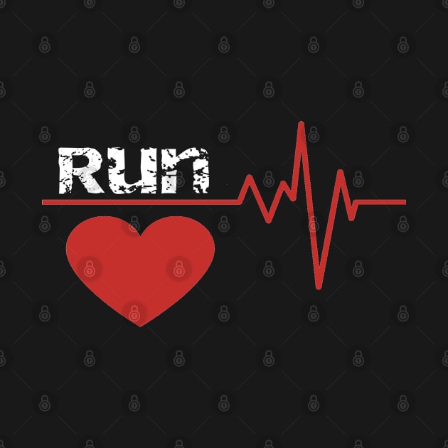 Run Red Heartbeat. Fitness by Funky Mama